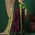 Magenta blended cotton woven zari work saree with blouse