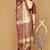 Beige jacquard woven zari work saree with blouse