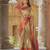 Beige blended cotton woven zari work saree with blouse
