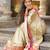 Beige blended cotton woven zari work saree with blouse