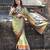 Green blended cotton woven zari work saree with blouse