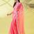 Pink chiffon woven zari work saree with blouse