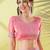 Pink chiffon woven zari work saree with blouse