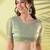 Dark green chiffon woven zari work saree with blouse