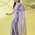 Purple chiffon woven zari work saree with blouse
