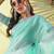 Light blue chiffon woven zari work saree with blouse
