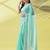 Light blue chiffon woven zari work saree with blouse