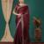 Maroon organza woven zari work saree with blouse