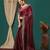 Maroon organza woven zari work saree with blouse