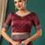Maroon organza woven zari work saree with blouse
