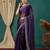 Purple organza woven zari work saree with blouse