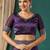 Purple organza woven zari work saree with blouse
