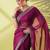 Magenta organza woven zari work saree with blouse