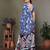 Blue pure silk printed zari work saree with blouse