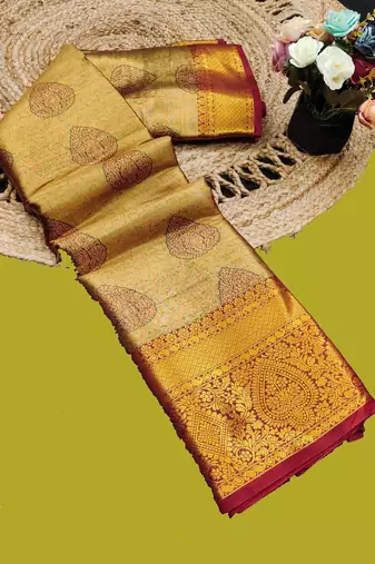 Black pure silk printed zari work saree with blouse