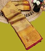 Black pure silk printed zari work saree with blouse