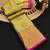 Green pure silk printed zari work saree with blouse