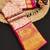Orange pure silk printed zari work saree with blouse