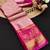 Pink pure silk printed zari work saree with blouse