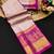 Purple pure silk printed zari work saree with blouse