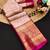 Orange pure silk printed zari work saree with blouse