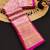 Pink pure silk printed zari work saree with blouse