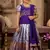 Kids purple simmer silk zari weaving pavadai lehenga choli set