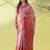 Pink silk blend woven zari work saree with blouse