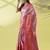 Pink silk blend woven zari work saree with blouse