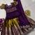 Kids mustard simmer silk zari weaving pavadai lehenga choli set