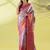 Purple silk blend woven zari work saree with blouse