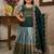 Kids seagreen simmer silk zari weaving pavadai lehenga choli set