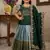 Kids seagreen simmer silk zari weaving pavadai lehenga choli set