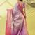 Purple silk blend woven zari work saree with blouse