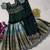 Kids seagreen simmer silk zari weaving pavadai lehenga choli set