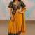 Gold black blended cotton woven zari work saree with blouse