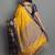 Gold black blended cotton woven zari work saree with blouse