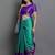 Light blue purple blended cotton woven zari work saree with blouse