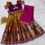 Kids paithani simmer silk zari weaving pavadai lehenga choli set