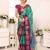 Light blue blended cotton woven zari work saree with blouse