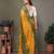 Orange georgette printed zari work saree with blouse
