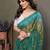 Dark green georgette printed zari work saree with blouse