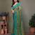 Dark green georgette printed zari work saree with blouse