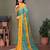 Dark green georgette printed zari work saree with blouse