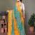 Dark green georgette printed zari work saree with blouse