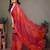 Red georgette printed zari work saree with blouse