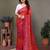 Red georgette printed zari work saree with blouse