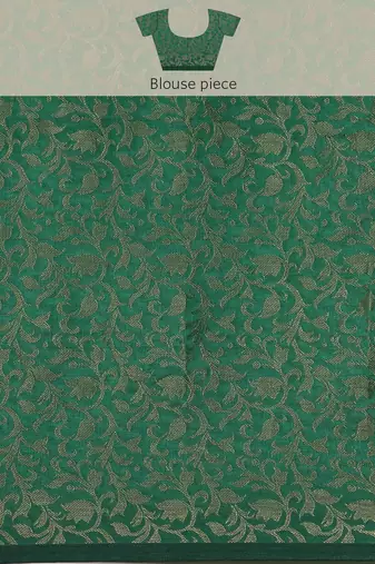 Gold blended cotton woven zari work saree with blouse