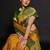 Gold blended cotton woven zari work saree with blouse