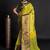 Green blended cotton woven zari work saree with blouse